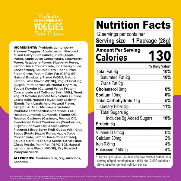 Nature's Garden Probiotic Yoggies Trail Mix Multipack, 24oz Variety Pack