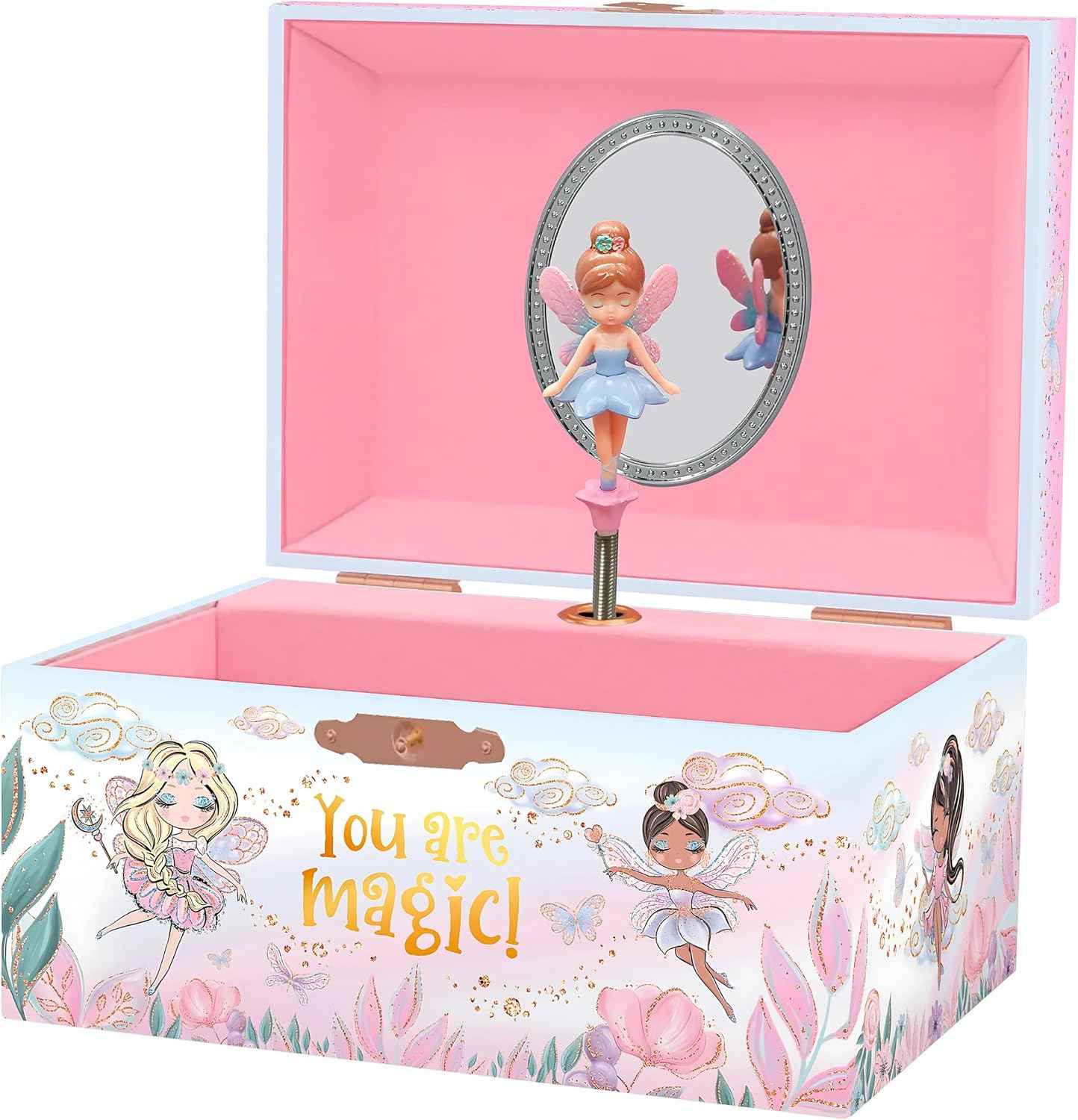 Giggle & Honey Musical Jewelry Box for Girls - Kids Jewelry Box, Unicorn Toys for Girls 4-6, Unicorn Gifts, 6 x 4.7 x 3.5 in