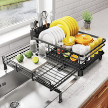 SNTD Extendable Dish Drying Rack for Kitchen Counter