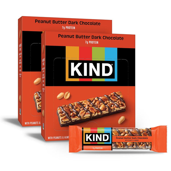 KIND Dark Chocolate Nuts & Sea Salt Snack Bars, 24 Count, Gluten Free, Low Sugar, High Fiber