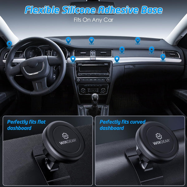 Magnetic Car Mount [2-Pack] - Universal Stick-On Dashboard Magnetic Phone Holder for Car, Strong Magnet Mount for Cell Phones & Mini Tablets with Swift-Snap Technology