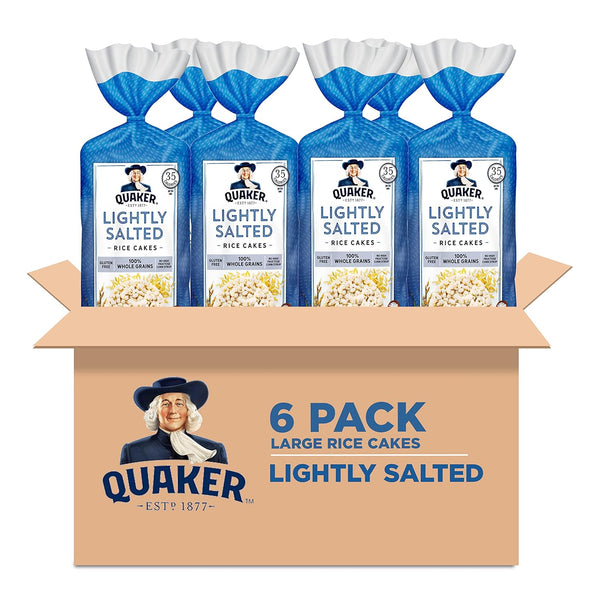 Quaker Large Rice Cakes, 3 Flavor Variety Pack, Gluten Free, 6 Count
