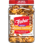 Fisher Snack Honey Roasted Mixed Nuts with Peanuts, 24 Ounces, Reusable Canister
