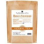 The Republic of Tea Hibiscus Strawberry Tea 36 Tea Bags Herbal Blend Caffeine Free Gluten Free