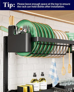 Adjustable over sink dish drying rack with large capacity and multifunctional baskets