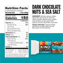 keto-friendly kind zero dark chocolate nuts and sea salt bars, gluten-free, 5g protein, 5 count