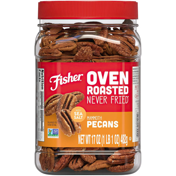 Fisher Oven Roasted Mixed Nuts with Peanuts, 24 Ounces, Reusable Canister