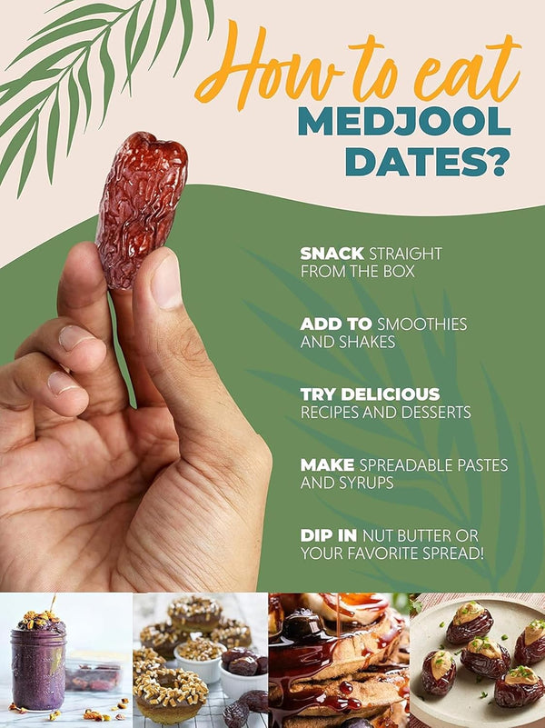 Natural Delights Organic Medjool Dates - USDA Certified, Fiber & Potassium, Naturally Sweet, Plump - 12 oz Tub (2-Pack)