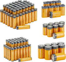 Amazon Basics 108 Count Alkaline Batteries Super Value Pack, Variety Assortment - 48 AA, 36 AAA, 8 C, 8 D, 8 9Volt