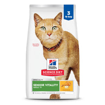 Hill's Science Diet Senior Vitality, Senior Adult 7+, Senior Premium Nutrition, Dry Cat Food, Chicken & Rice, 6 lb Bag