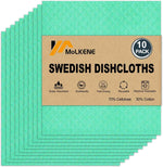 Swedish Dish Cloths - 10 Pack Reusable Kitchen Dishcloths - Ultra Absorbent Dish Towels for Washing Dishes - Cellulose Sponge Cloth Cleaning Rag - Assorted