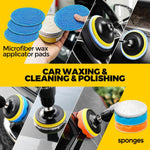 Holikme 22-piece drill cleaning attachment set, car polishing pad kit, wax applicator pad, and cleaning supplies