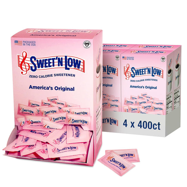 Sweet'N Low Zero Calorie Sweetener Packets, 400 Ct, Kosher & Gluten Free, Low Glycemic Index