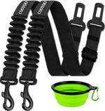 cooyoo dog seat belt 3 piece set adjustable nylon pet safety harness heavy duty elastic