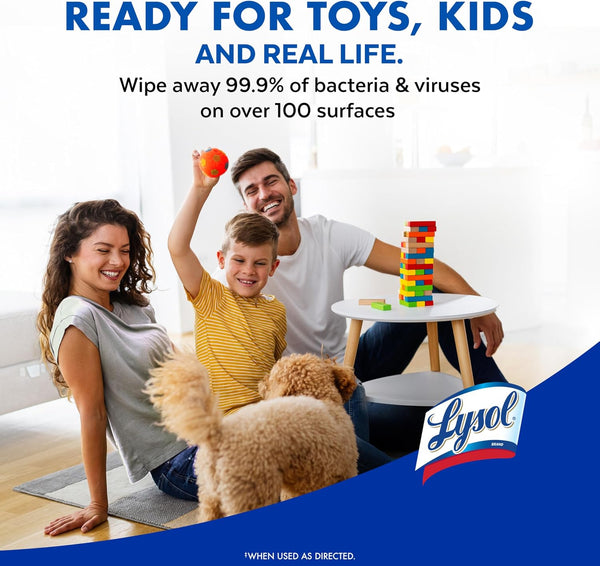 LYSOL Disinfecting Wipes, All Purpose Cleaner, Multi-Surface Antibacterial Cleaning Wipes, Household Cleaning Supplies, Dorm Essentials, Lemon + Mango & Hibiscus + Crisp Linen Scent, 80 ct. (4 Pack)