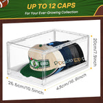 Hat Organizer for Baseball Caps, Clear Storage Box with Drawer and Sliding Tray