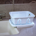 Compact RV Dish Drainer with Sloped Drain Tray Design for Small Spaces