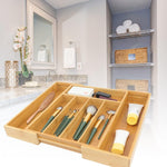 Bamboo drawer organizer for kitchen utensils and storage