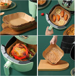 Air Fryer Liners Disposable, LYHOLKEER 200PCS 8" Square Parchment Paper, Non-Stick & Oil-Proof, Unbleached, Fits Ninja AF141 5 QT AF181 6.5QT, Cosori, Chefman, Instant Pot 6 QT, Other 5-8QT Air Fryers