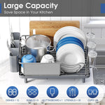 304 Stainless Steel Dish Drying Rack with Large Capacity and Drain Board