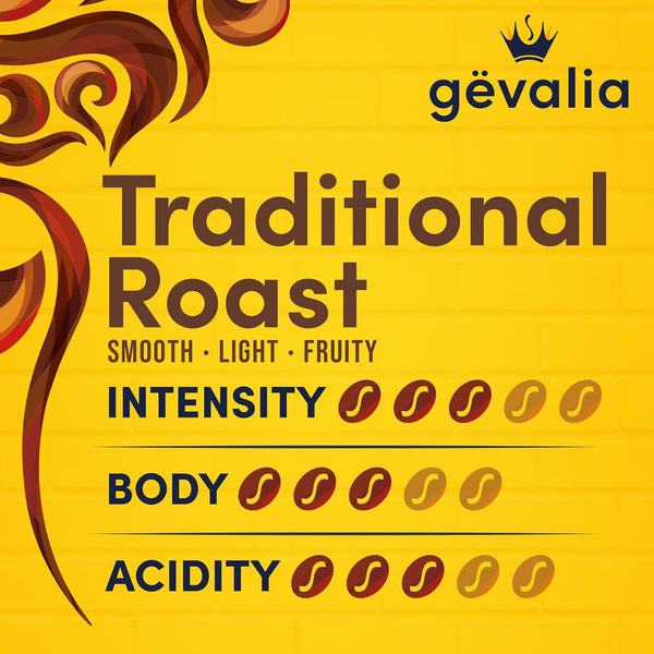 Gevalia Traditional Roast Mild Light Roast Ground Coffee, 12 oz Bag