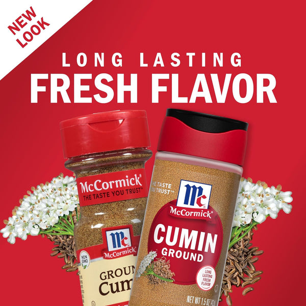 McCormick Ground Cumin, 1.5 Oz, Spice Blend, Latin American, Indian, Moroccan, Whole Cumin Seeds