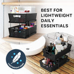 2 Tier Bathroom Organizer Tray with Sliding Drawer and Under Sink Storage
