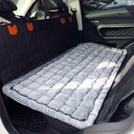 Grey truck plaid dog bed for backseat, deluxe dog seat covers, non-slip travel pet mat for SUVs, 24.8x54 inch