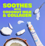 Sensitive skincare solution with collagen, coconut milk, and gentle face hair removal cream for smooth skin prep