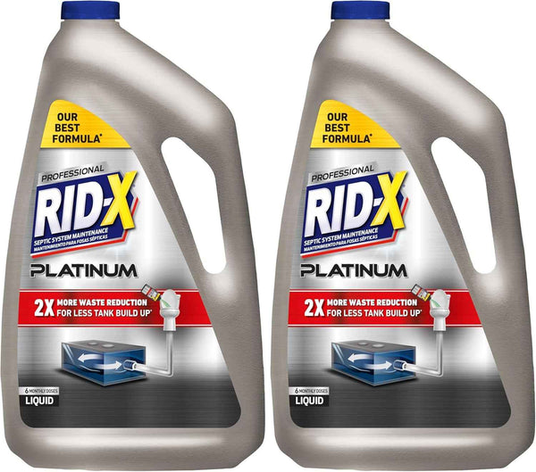 RID-X Septic Tank Treatment Platinum Liquid 6 Month Supply – Our Best Formula with x2 More Waste Reduction