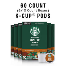 Starbucks House Blend Medium Roast Coffee K-Cups for Keurig Brewers, 100% Arabica, 6 boxes