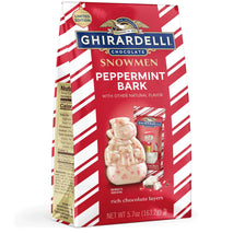 Ghirardelli Peppermint Bark Snowmen limited edition holiday chocolate candy 5.7 oz bag assorted peppermint flavors