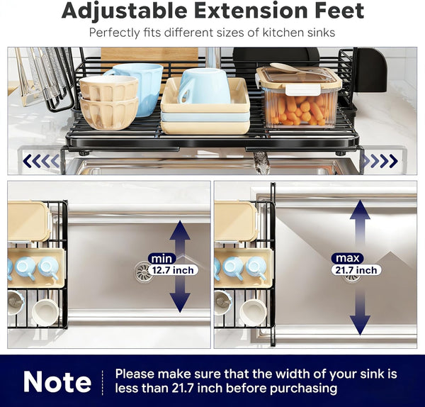 Expandable Dish Drying Rack for Kitchen Counter