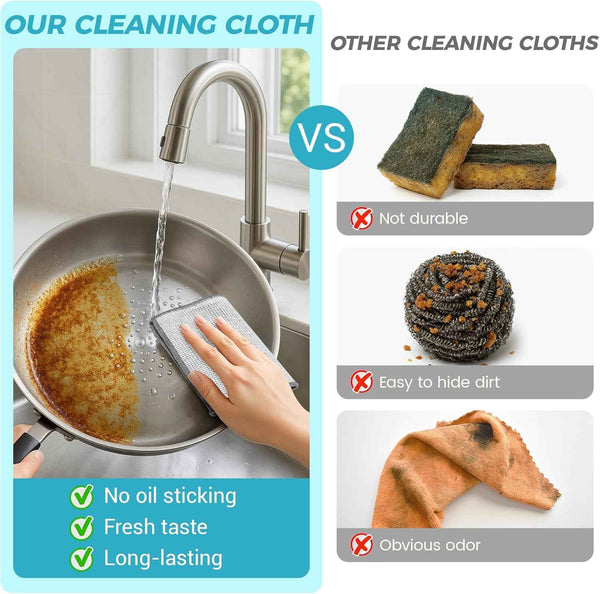 12 PCS Non Scratch Wire Dishcloths for Multi Surface Cleaning with Wire Mesh Material