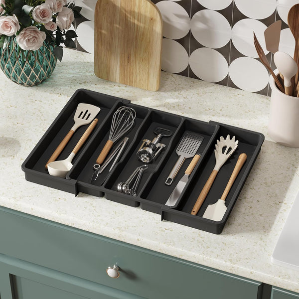 Lifewit Utensil Organizer for Kitchen Drawers with Adjustable Cutlery Holder