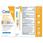 ceraVe hydrating mineral sunscreen spf 30 sheer tint medium 1.7 fl oz