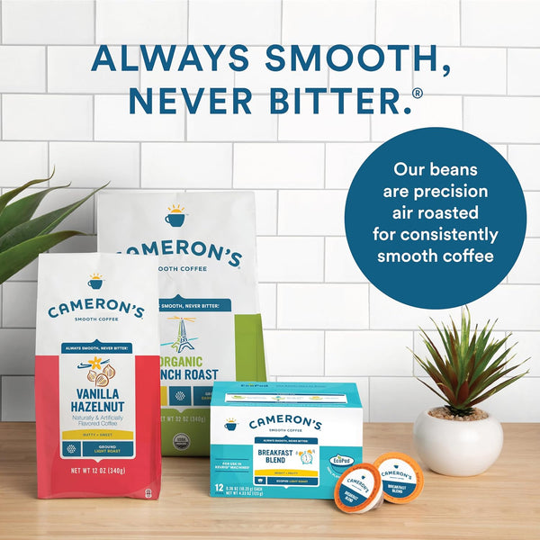 Cameron's Coffee Single Serve Pods, Vanilla Hazelnut, 12 Count, 6 Pack