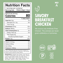 Chomps Savory Breakfast Chicken Jerky Snack Sticks 10-Pack