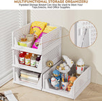 5 Pack Stackable Closet Storage Baskets for Laundry Room Wardrobe Storage