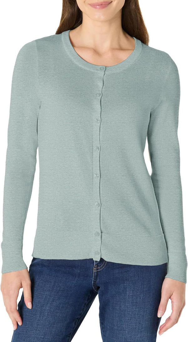 Amazon Essentials Women's Lightweight Crewneck Cardigan Sweater (Available in Plus Size)