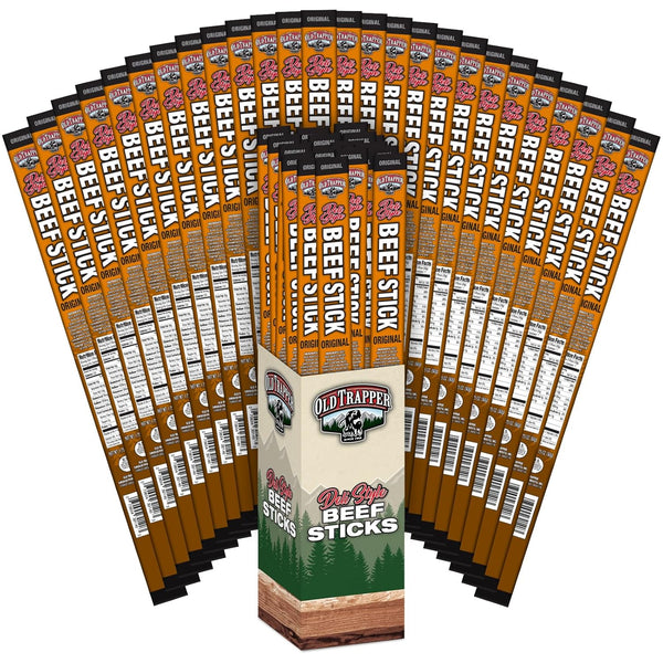 Old Trapper Original Deli-Style Beef Sticks, 15-Ounce Package, Perfect for On-the-Go Snacking