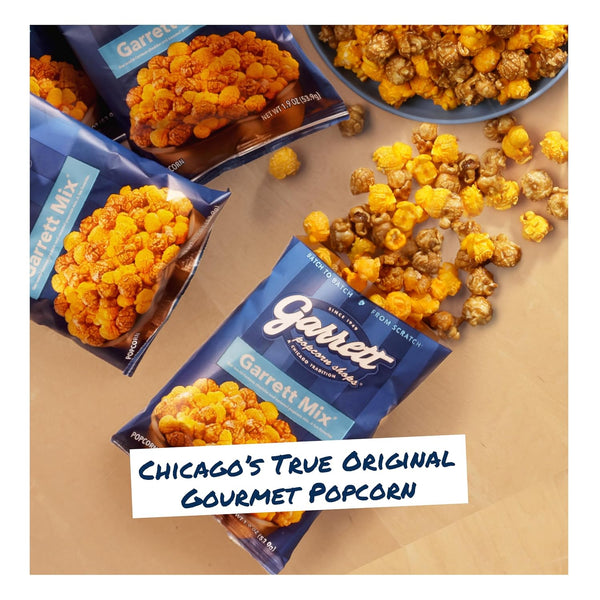 Garrett Popcorn Mix, Cheese and Caramel Popcorn, Gluten Free, 1.9 Ounce Bags, Pack of 12