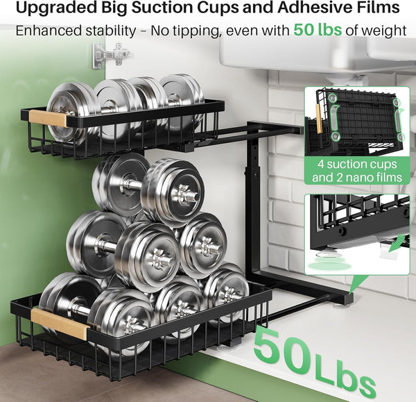 2-Tier Under Sink Organizer for Kitchen and Bathroom Storage
