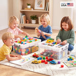 17-Quart Plastic Storage Box with Removable Tray for Arts and Crafts Supplies