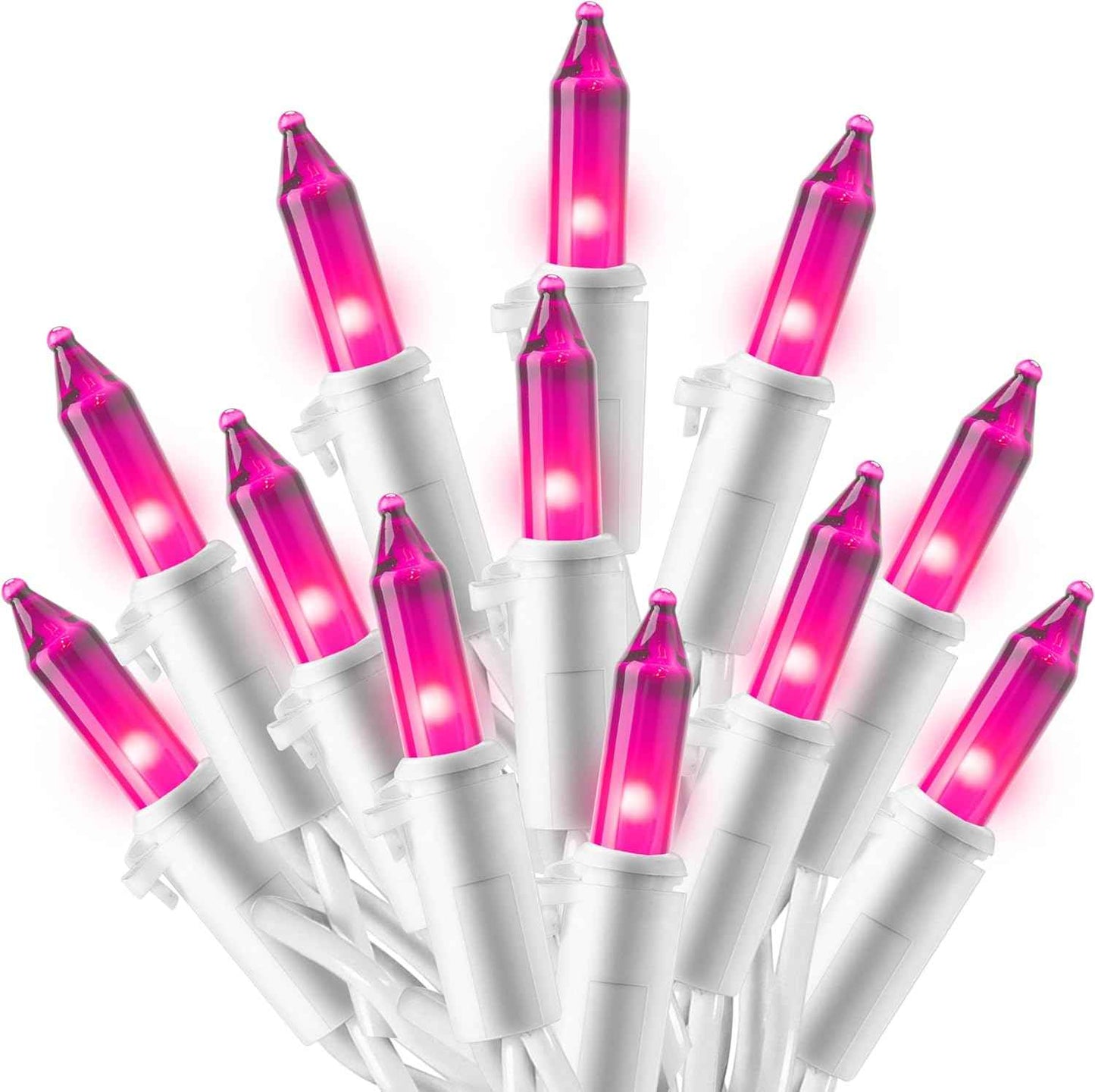 JOIEDOMI Christmas String Lights Indoor,100 Count Mini Warm Fairy Light,21.5FT Lighting Decor for Patio Dorm Classroom Bedroom Holiday Wedding Party Garland Birthday Festival Valentines Day,White Wire