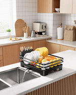 Kitsure Dish Drying Rack for Kitchen Counter with Cutlery Holder