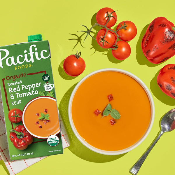 Pacific Foods Organic Creamy Roasted Pepper & Tomato Soup, 32 Fl Oz