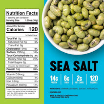 Crunchy Roasted Edamame Beans in Sea Salt, 4 oz, 3 Pack, Low Carb, Gluten-Free, Vegan