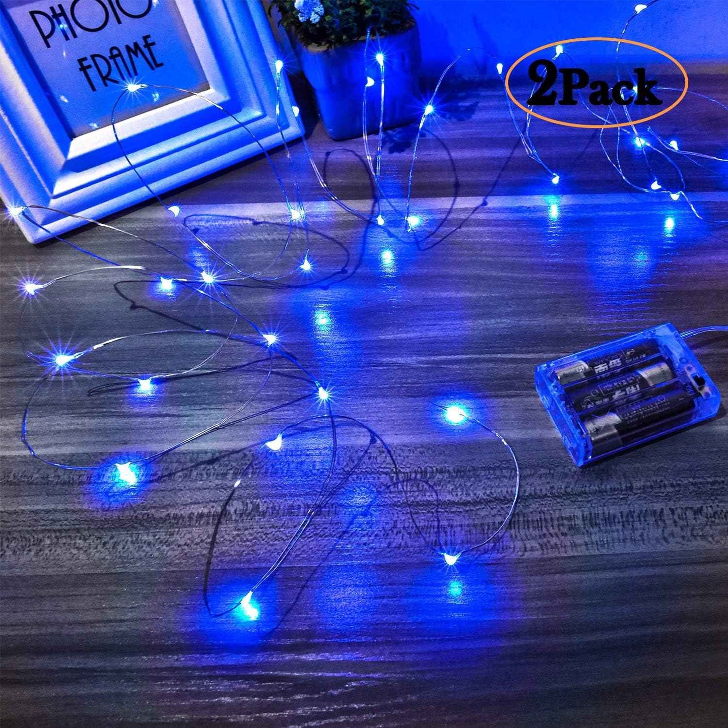 Led Fairy Lights Battery Operated, 1 Pack Mini Battery Powered Copper Wire Starry Fairy Lights for Bedroom, Christmas, Parties, Wedding, Centerpiece, Decoration (5m/16ft Warm White)