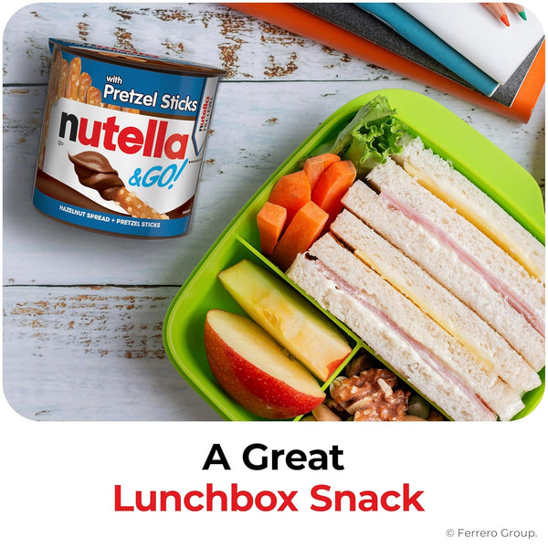 Nutella & GO! Chocolate Hazelnut Spread with Pretzel Sticks, 24 Snack Packs, 1.9 oz Each